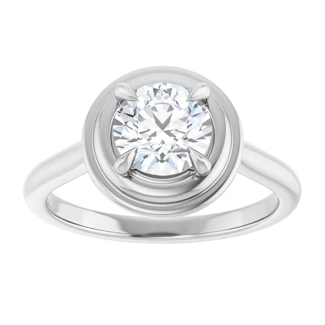 Button Engagement Ring