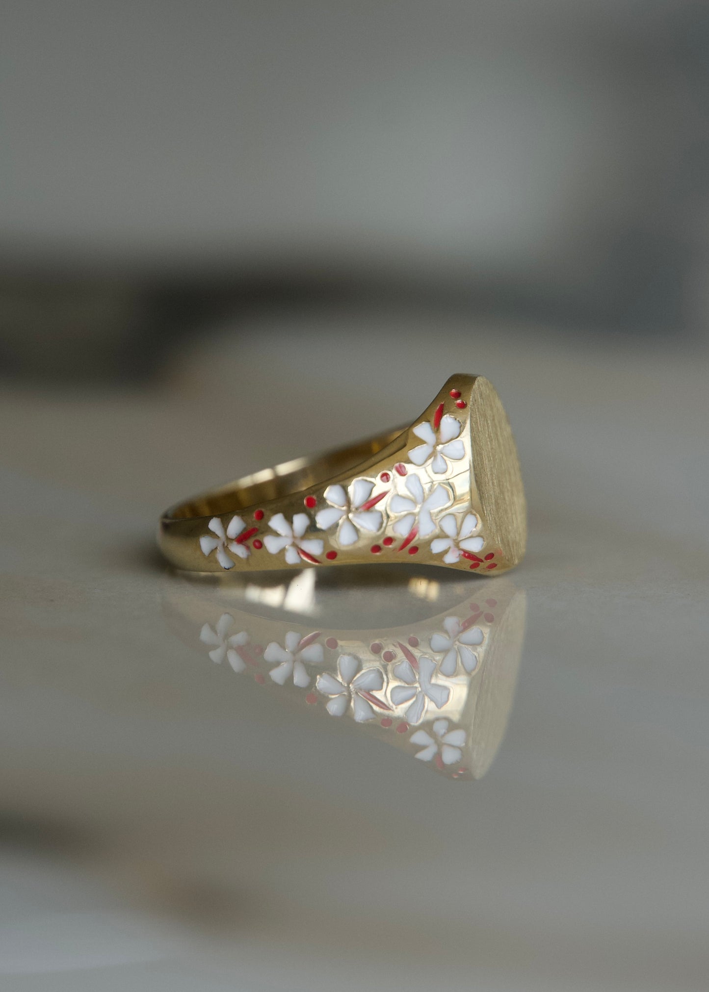 Hibiscus Signet Ring