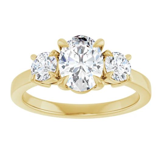 Oval Diamond Trilogy Engagement Ring