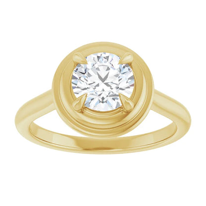 Button Engagement Ring