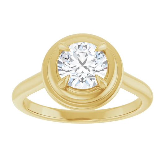 Button Engagement Ring