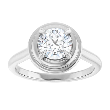 Button Engagement Ring