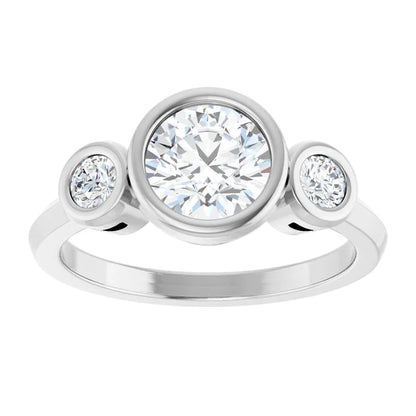 Three-stone Bezel-set Engagement Ring