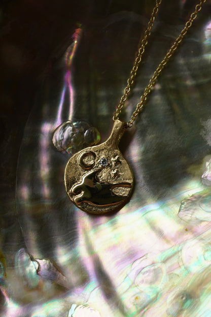 Manta Coin Pendant 14k