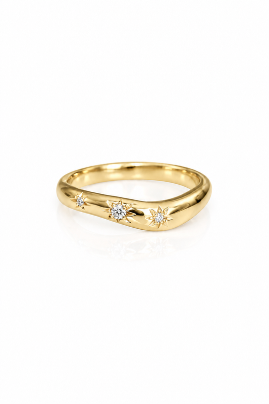 Star Set Curve Ring
