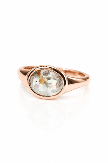 Signet Ring with Rose Cut Diamond Custom - Matthew & Brandi