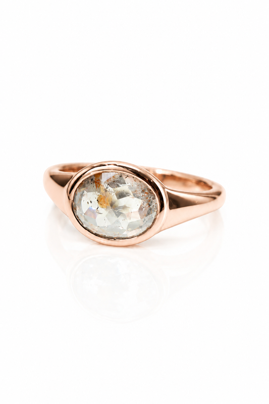 Signet Ring with Rose Cut Diamond Custom - Matthew & Brandi