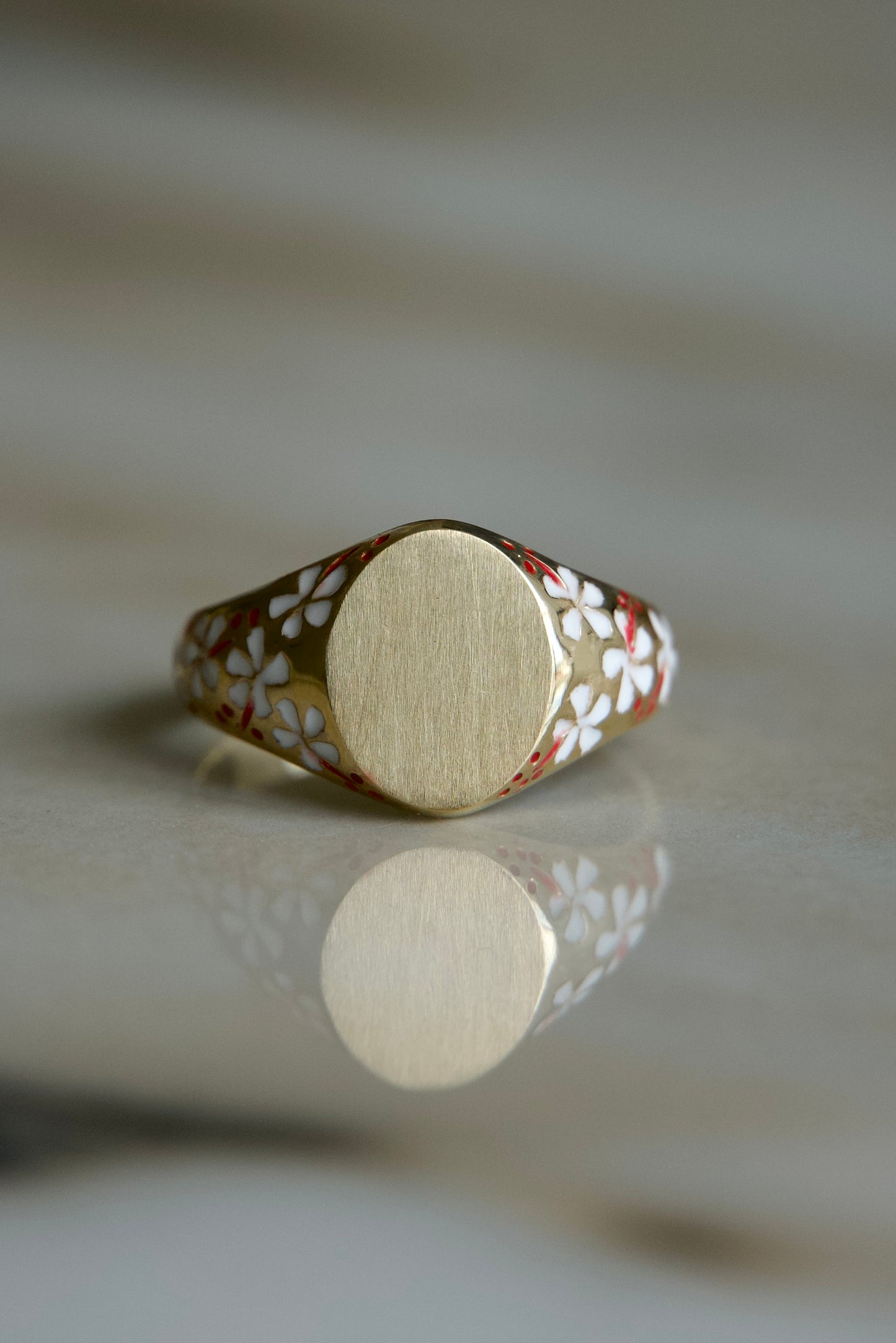 Hibiscus Signet Ring