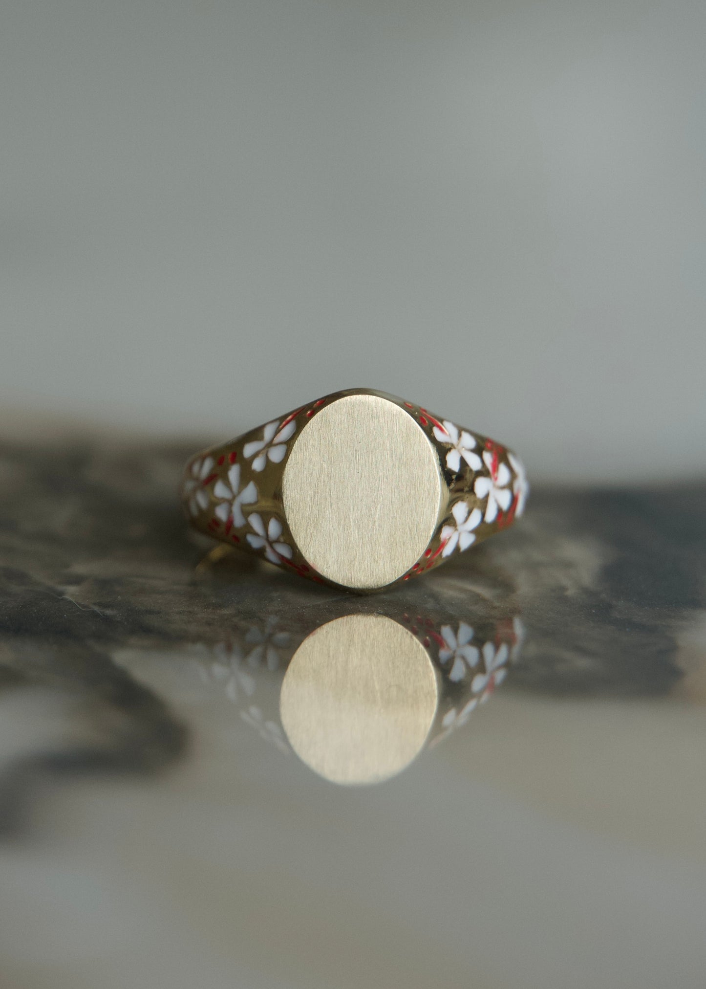 Hibiscus Signet Ring