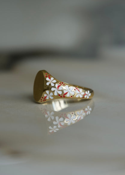 Hibiscus Signet Ring