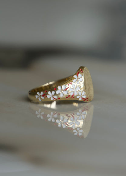 Hibiscus Signet Ring