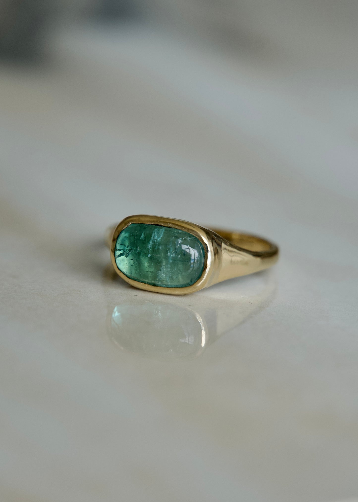 Sea Foam Tourmaline Ring