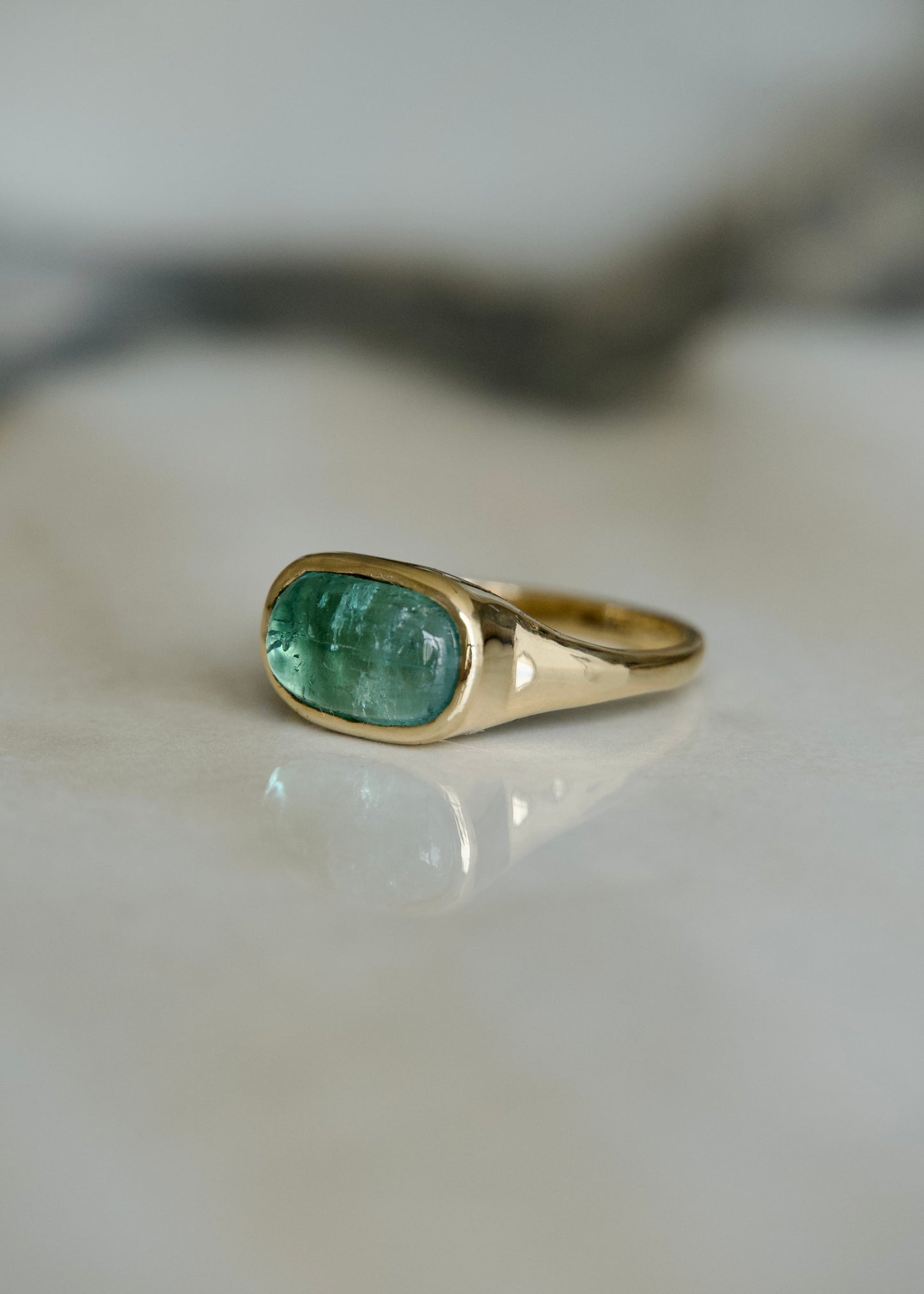 Sea Foam Tourmaline Ring