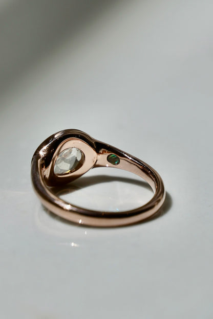 Signet Ring with Rose Cut Diamond Custom - Matthew & Brandi