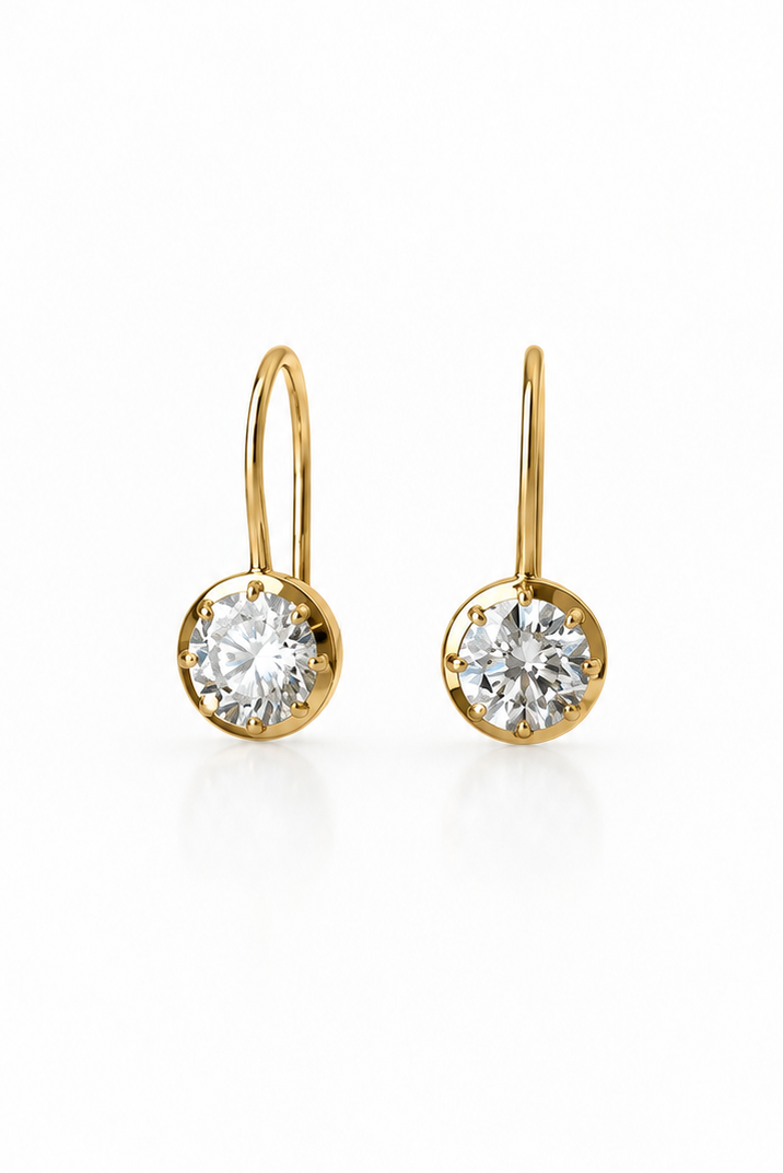 Large Diamond Drop Earrings